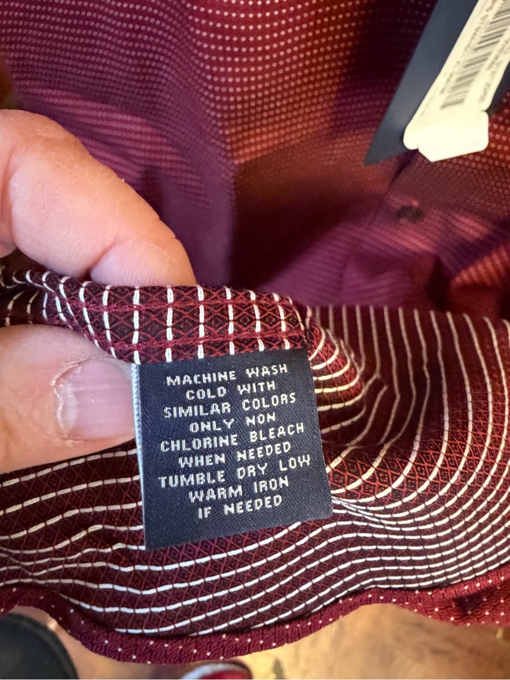 Hart Schaffner Marx Men’s Geometric Short Sleeve Button Shirt Spread Collar Red - Picture 6 of 9